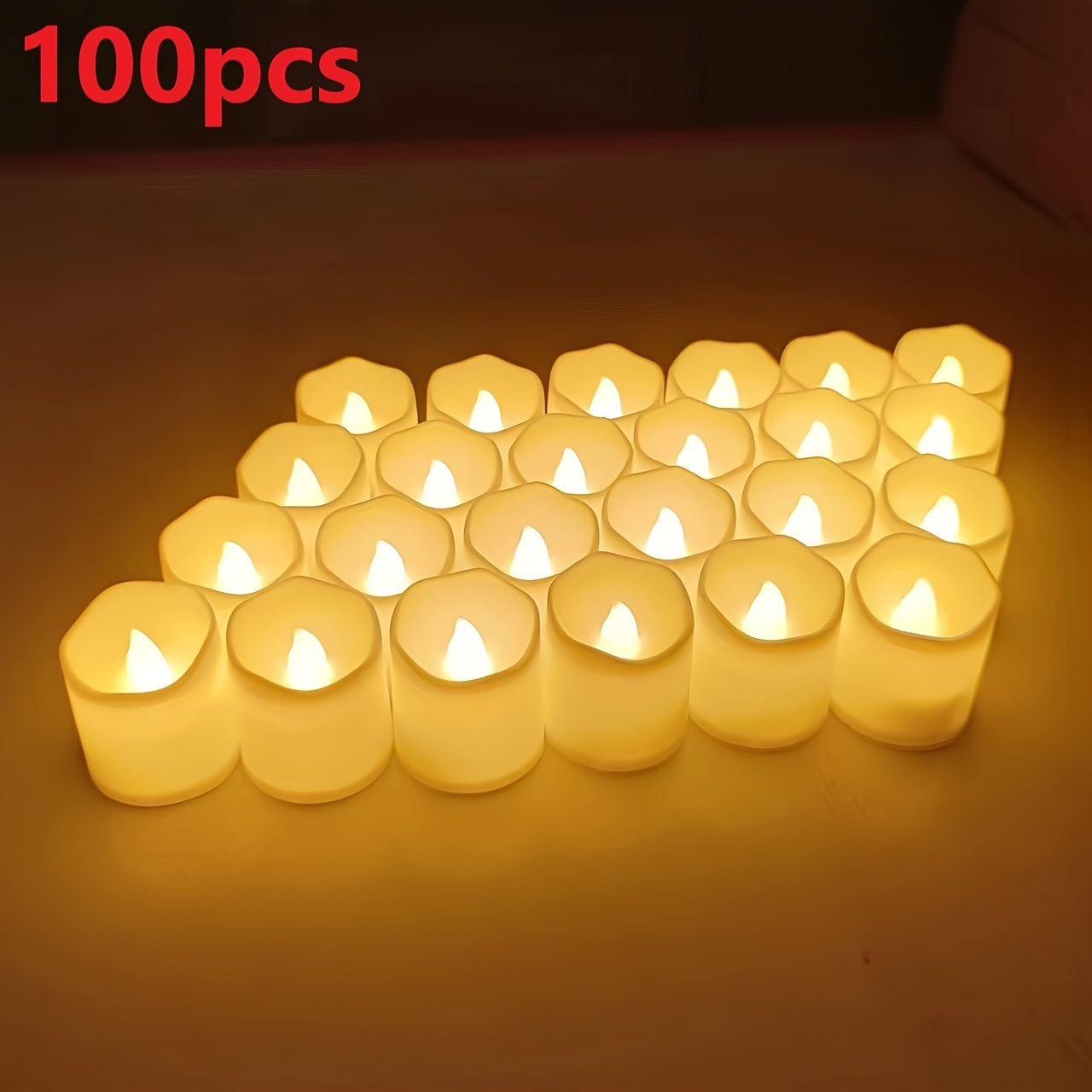 Avelena | 24/50/100 Pack flammenlose LED-Kerzen – batteriebetriebene blinkende Teelichter, rauchlos und romantisch für Hochzeiten und Verlobungen