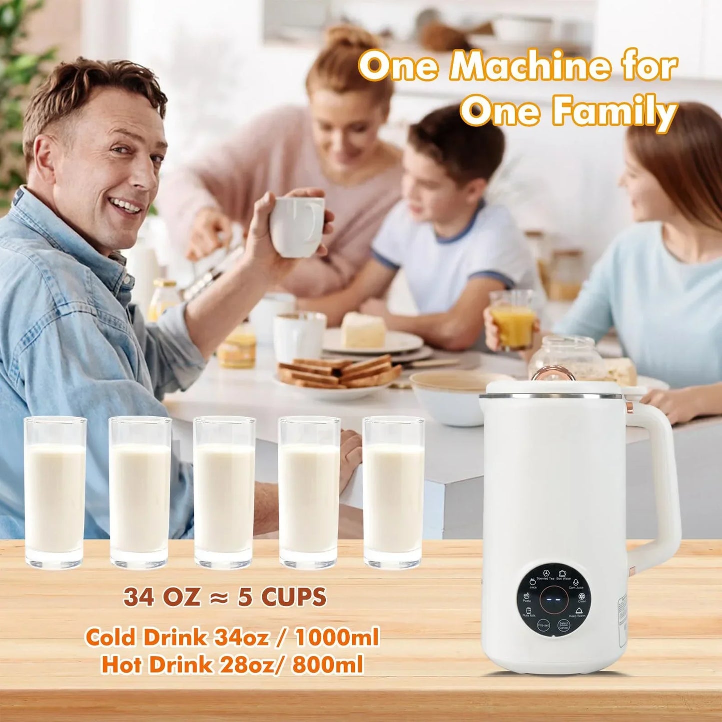 Avelena | 8-in-1 Nussmilchmaschine (1000 ml) - NutriBlend