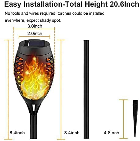 Avelena | 8-Pack: Solar Fackellicht mit flackernder Flamme