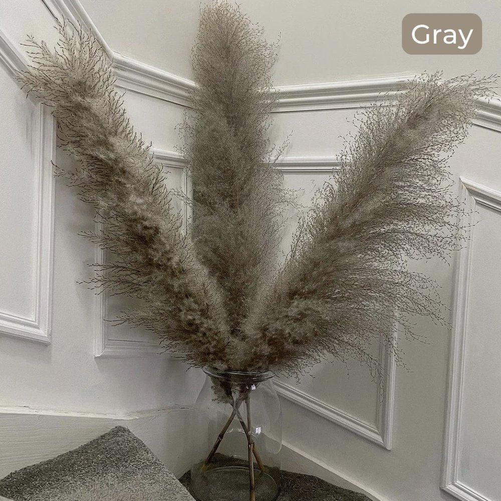 Avelena | 80 cm natürlicher, echter getrockneter Pampasgrasstrauß (weiß / beige / grau) │ flauschige Feder für moderne Boho-Heimdekoration
