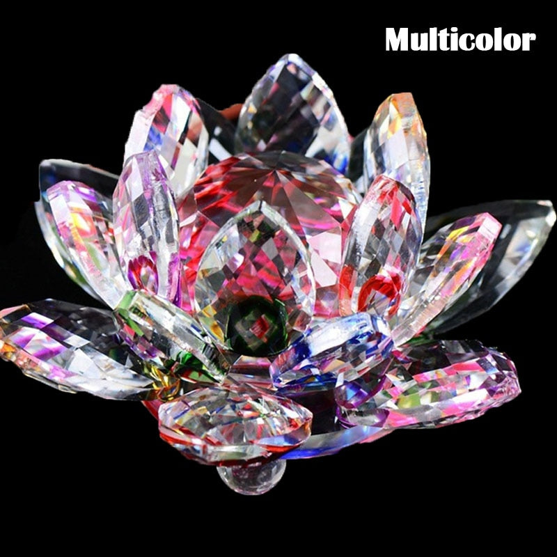 Avelena | 80Mm Quarz Kristalle Lotusblume Handwerk Glas Fengshui Ornamente Heilende Kristalle Zuhause Party Wicca Dekor Yoga Geschenke Souvenir