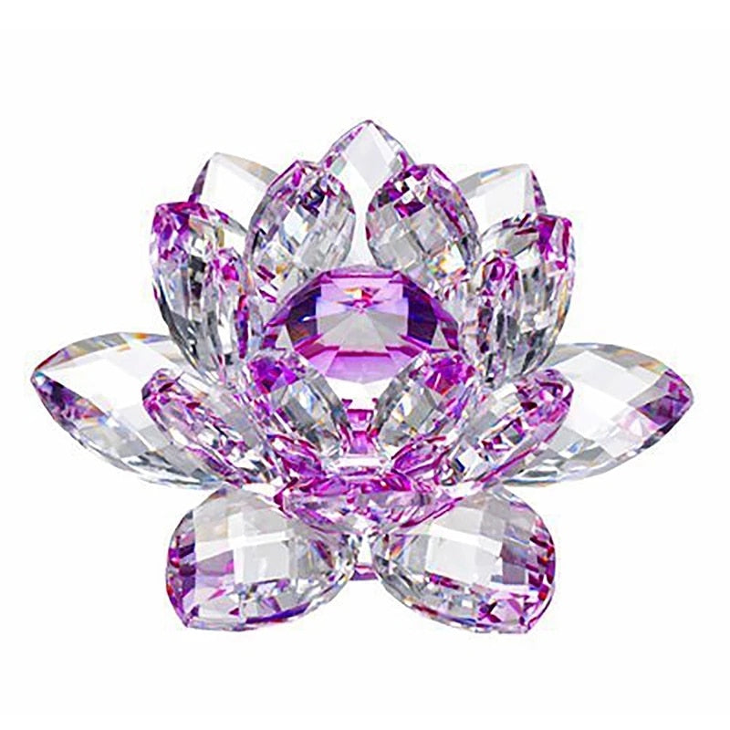 Avelena | 80Mm Quarz Kristalle Lotusblume Handwerk Glas Fengshui Ornamente Heilende Kristalle Zuhause Party Wicca Dekor Yoga Geschenke Souvenir