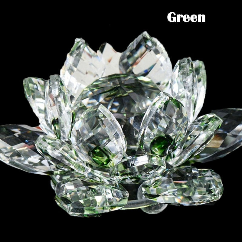 Avelena | 80Mm Quarz Kristalle Lotusblume Handwerk Glas Fengshui Ornamente Heilende Kristalle Zuhause Party Wicca Dekor Yoga Geschenke Souvenir
