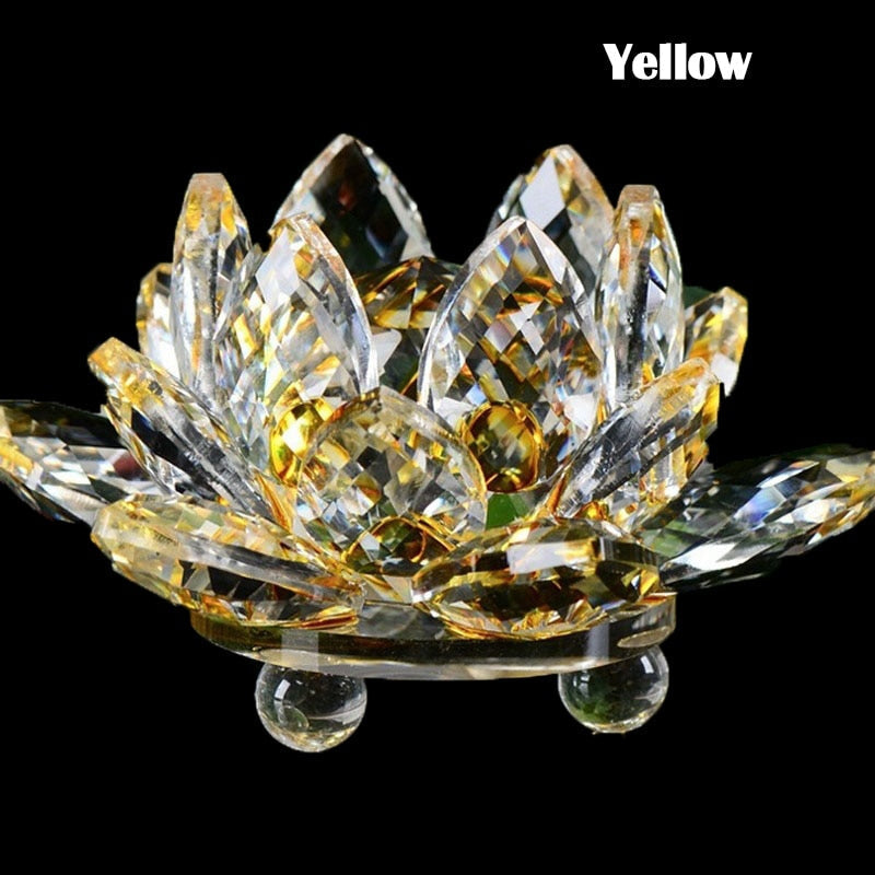 Avelena | 80Mm Quarz Kristalle Lotusblume Handwerk Glas Fengshui Ornamente Heilende Kristalle Zuhause Party Wicca Dekor Yoga Geschenke Souvenir