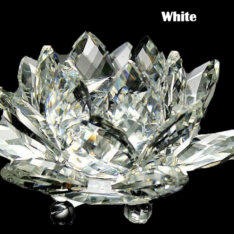 Avelena | 80Mm Quarz Kristalle Lotusblume Handwerk Glas Fengshui Ornamente Heilende Kristalle Zuhause Party Wicca Dekor Yoga Geschenke Souvenir