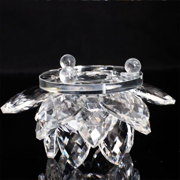 Avelena | 80Mm Quarz Kristalle Lotusblume Handwerk Glas Fengshui Ornamente Heilende Kristalle Zuhause Party Wicca Dekor Yoga Geschenke Souvenir