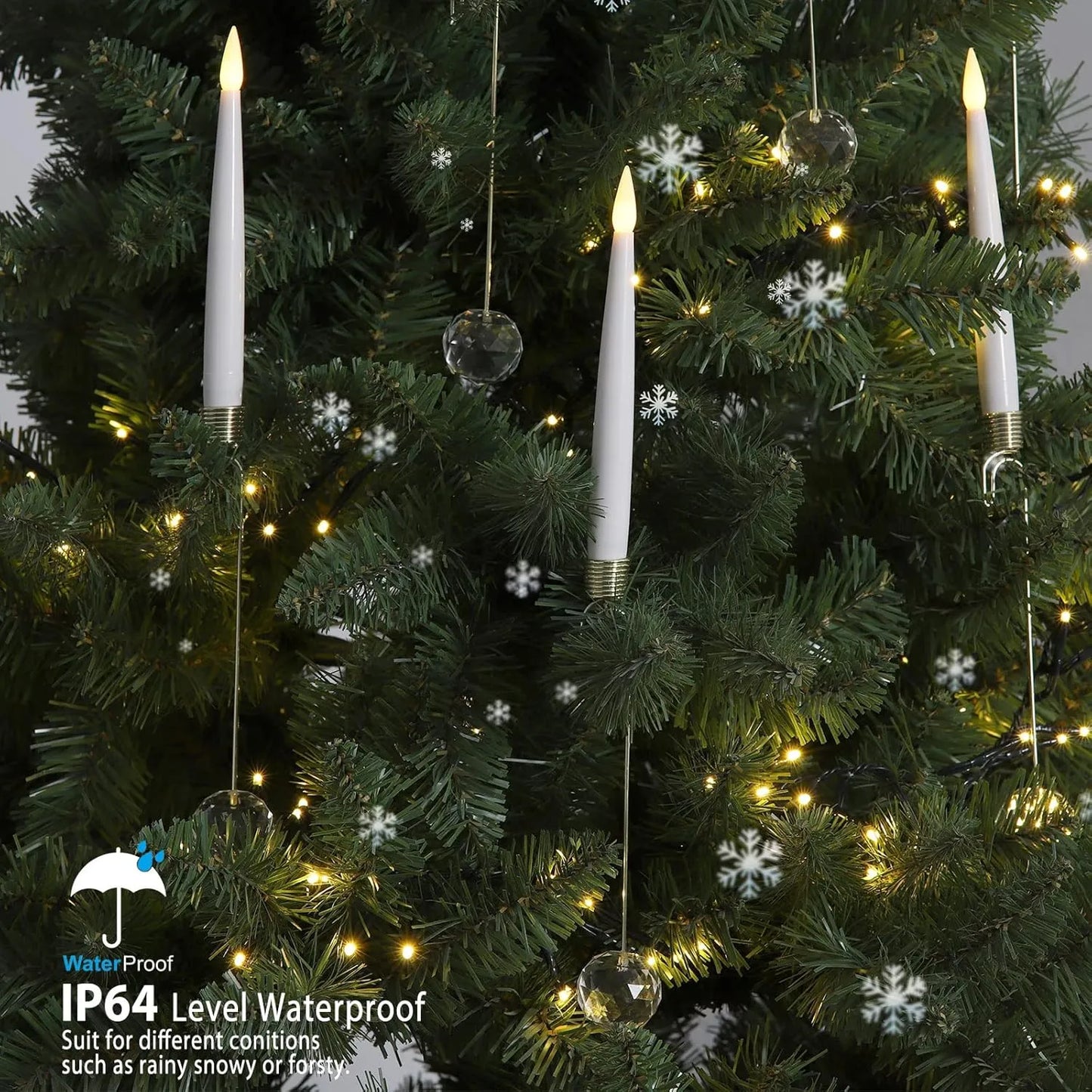 Avelena | Weihnachtsbaum LED-Kerzen Set | 12 Stück mit Fernbedienung & Timer | Warmweißes Flackern | Flameless & sicher
