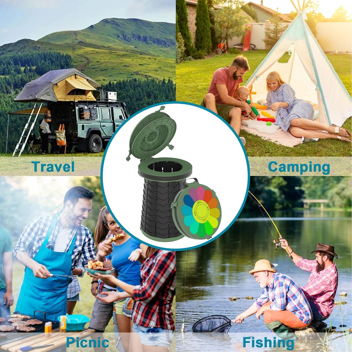 Avelena | Tragbares WC mit verstellbarer Höhe – CampMate