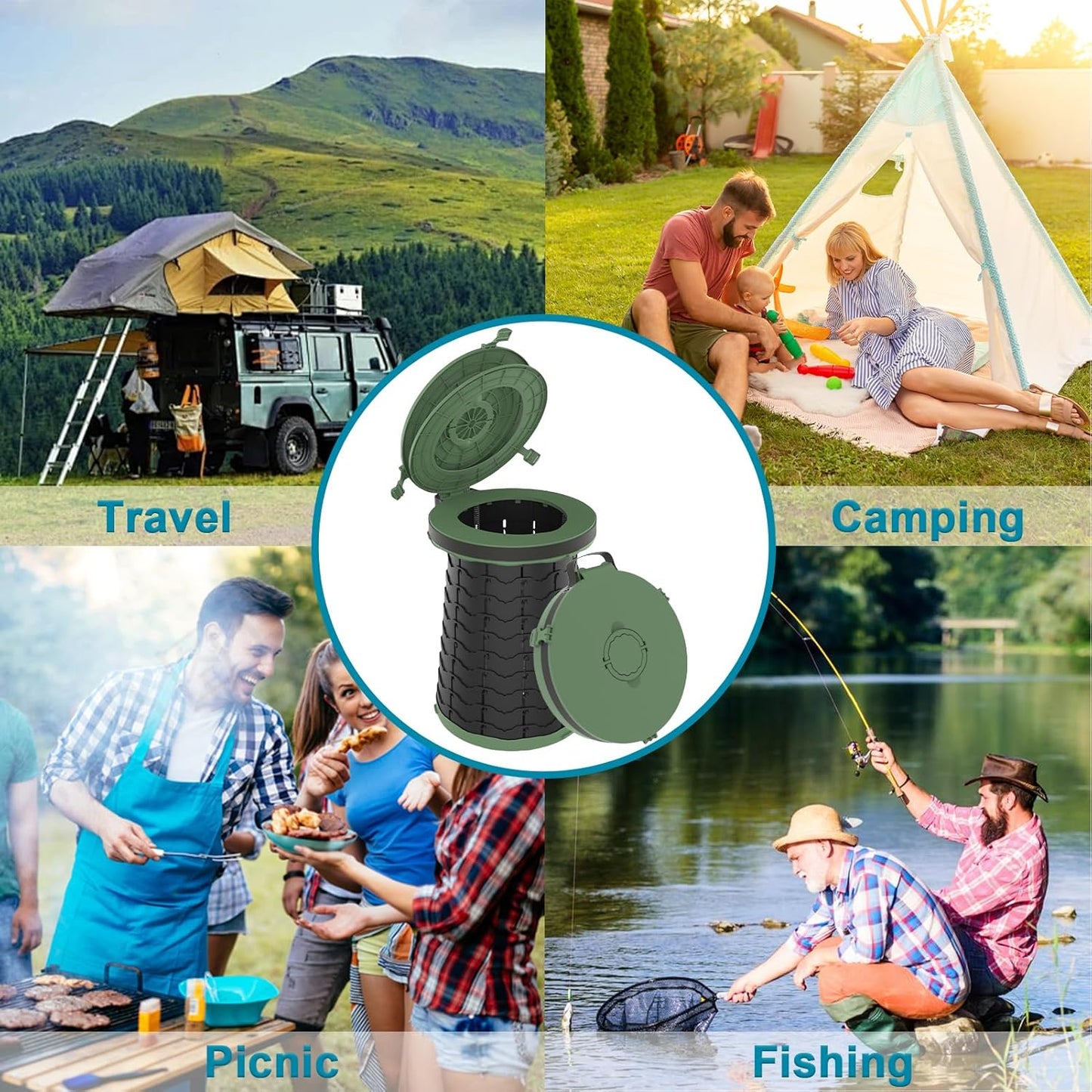 Avelena | Tragbares WC mit verstellbarer Höhe – CampMate