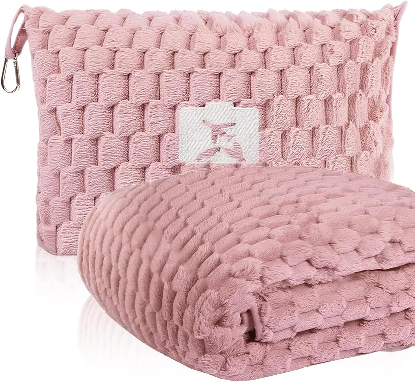 Avelena | Verpackbares Flanell-Reise-Decke mit Kissenbeutel und Gepäckschlauch – Trevora