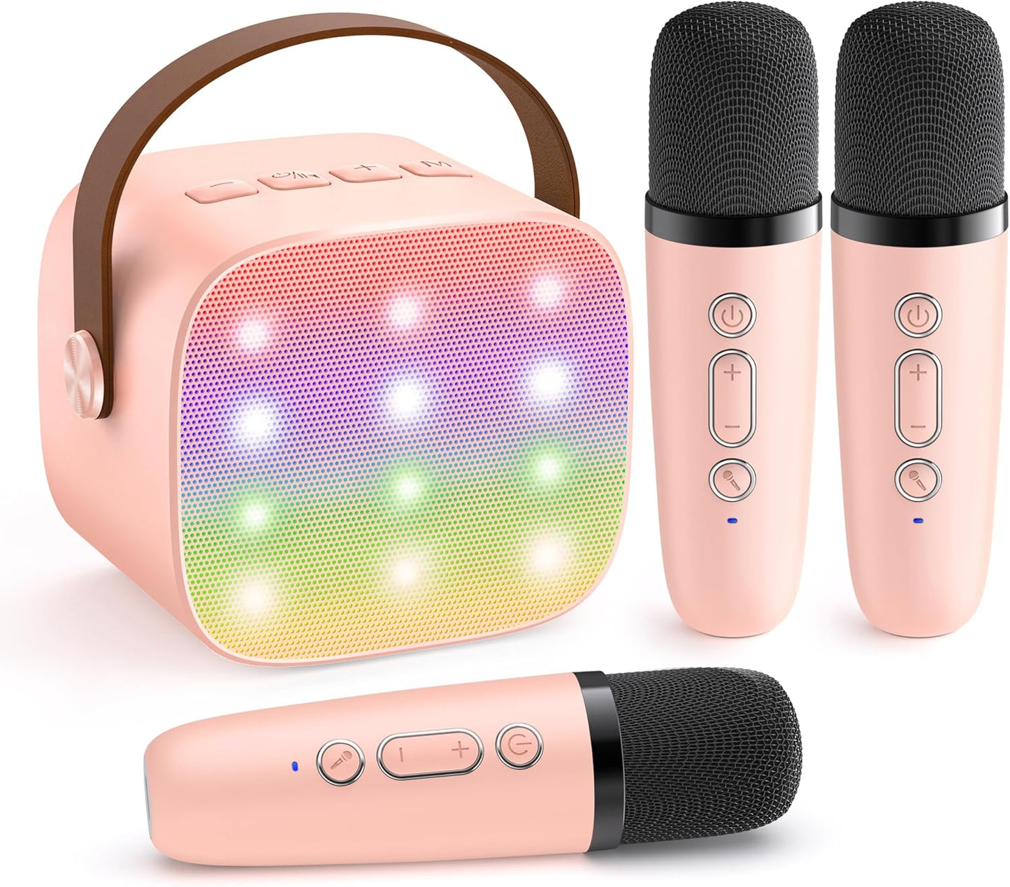 Avelena | Tragbare Mini Karaoke Maschine mit Bluetooth Lautsprecher & 2 Wireless Mikros – Veylo