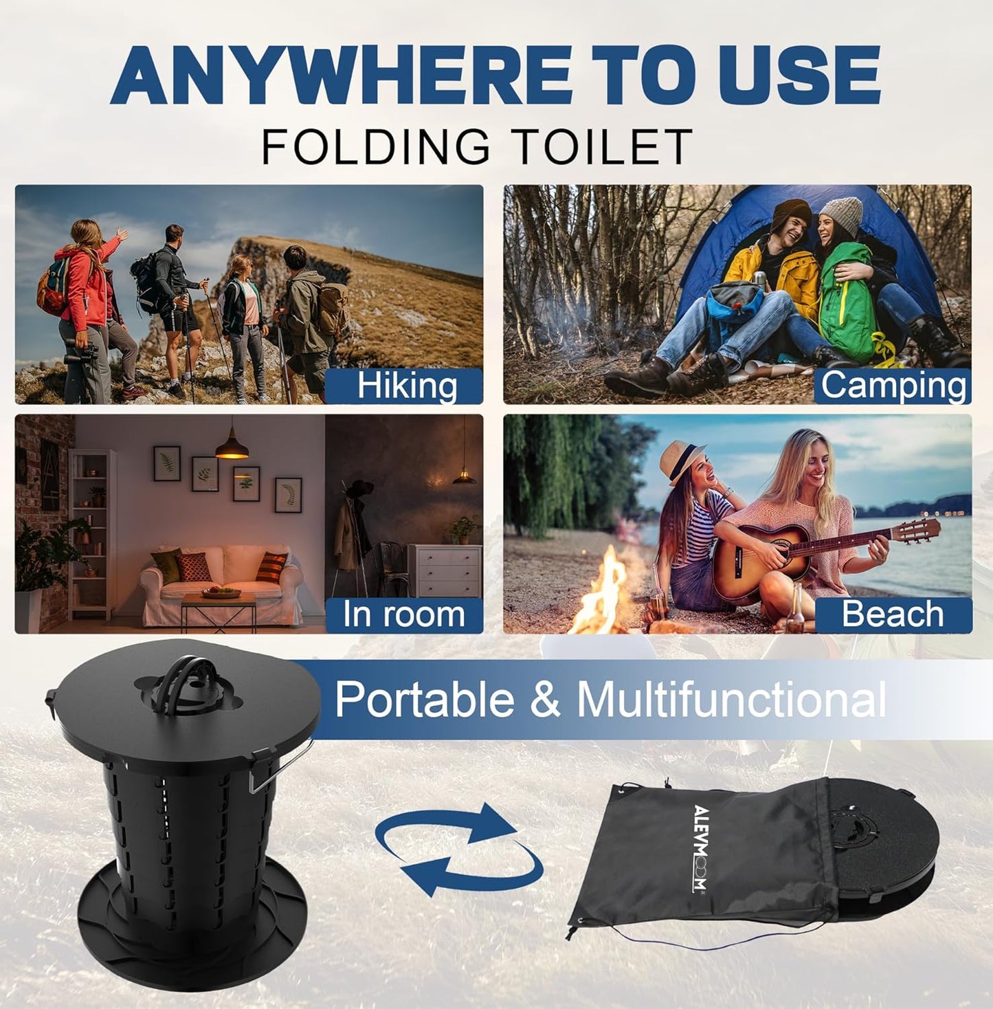 Avelena | Tragbares WC mit verstellbarer Höhe – CampMate