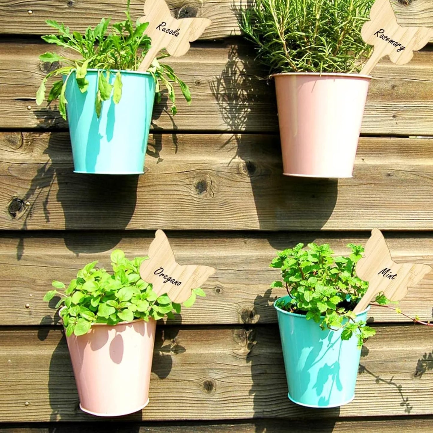 Avelena | Pflanzenschilder aus Holz für Garten und Balkon – Wiederbeschreibbare Etiketten für Kräuter und Pflanzen