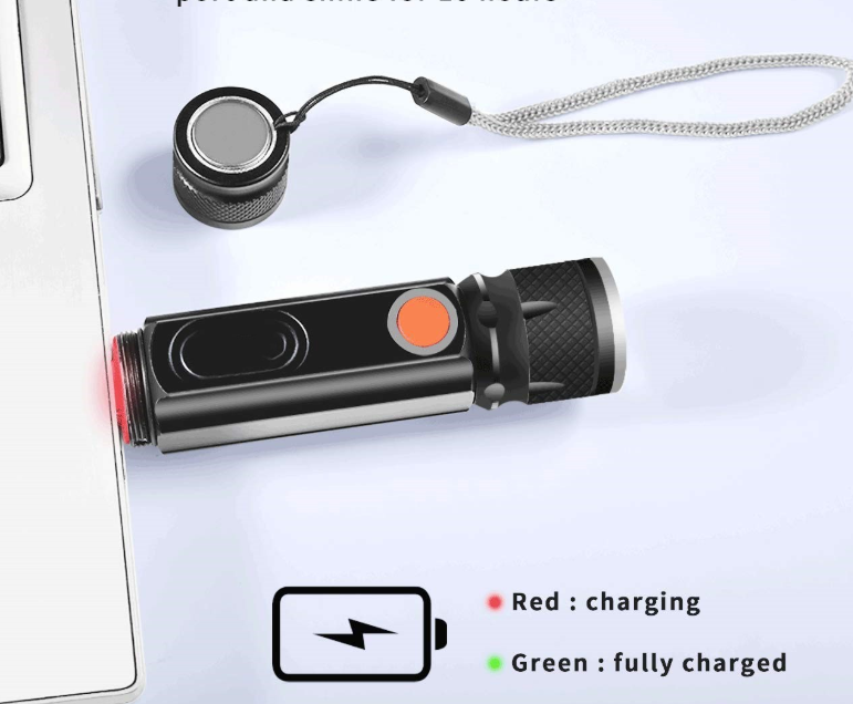 Avelena | USB Wiederaufladbare Magnetische Taschenlampe – LED Notfalllampe mit Magnet und Trageband