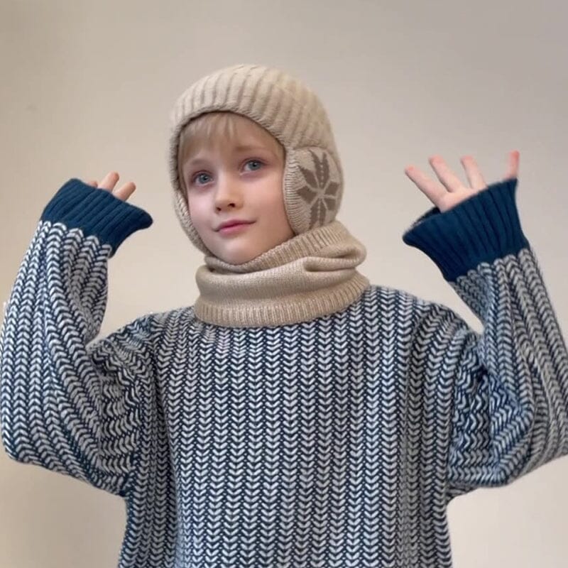 Avelena | Winter Beanie Mütze Schal Sets Warme Strickmütze