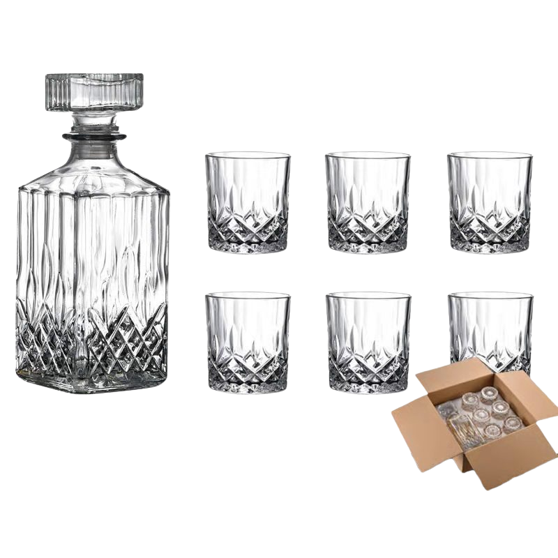 Avelena | RoyalPour - 7-teiliges Whiskey Dekanter Geschenkset