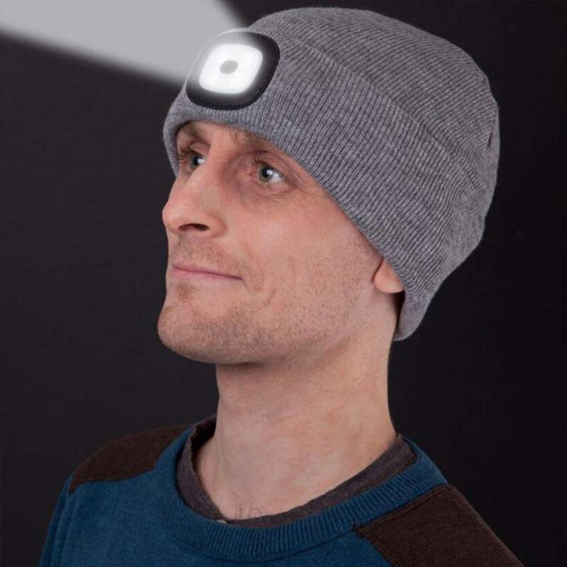 Avelena | Abziehbar LED Stirnlampe Beanie Mütze