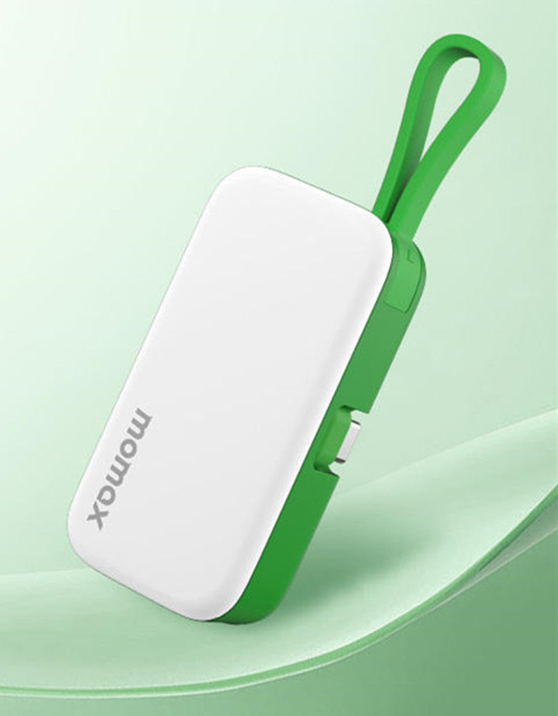 Avelena | 5000mAh Mini-Kapsel Tragbare Powerbank mit eingebautem Schnelllade-Kabel
