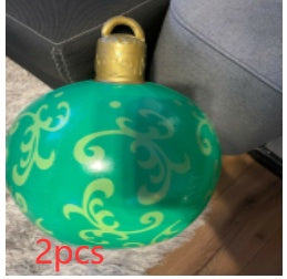 Avelena | Aufblasbare Weihnachtskugel Außendekoration 60cm – Wetterbeständige PVC Weihnachtsdekoration