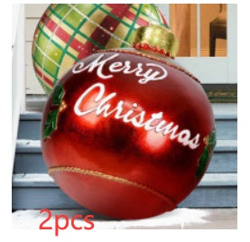 Avelena | Aufblasbare Weihnachtskugel Außendekoration 60cm – Wetterbeständige PVC Weihnachtsdekoration