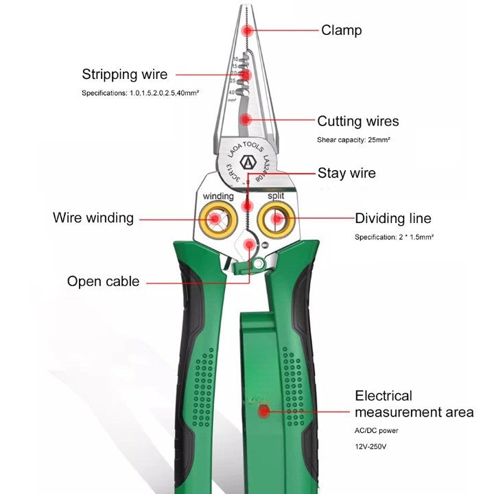 Avelena | 8in1 Elektriker Multi-Tool Kabelabisolierzange