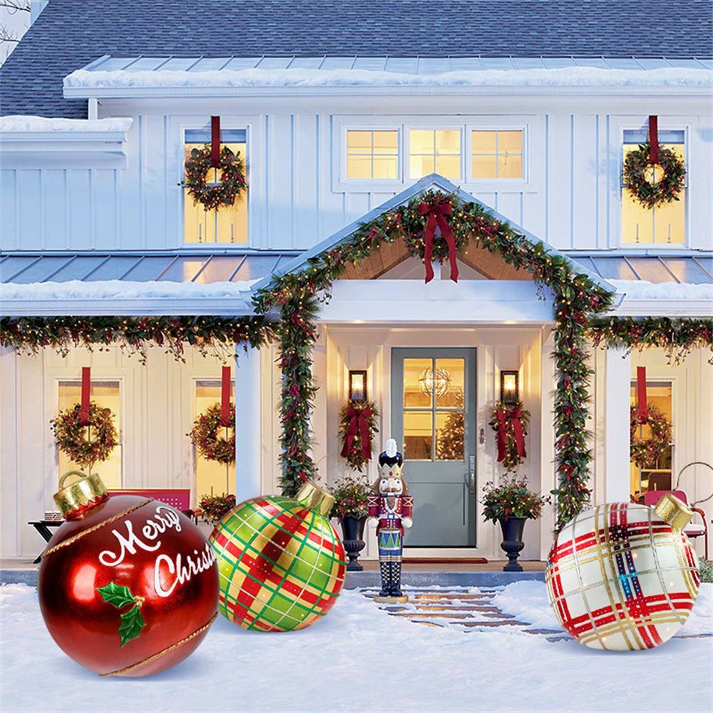 Avelena | Weihnachts Deko Kugeln aufblasbar | PVC Outdoor Kugeln | Wetterfest & Wiederverwendbar | Verschiedene Designs