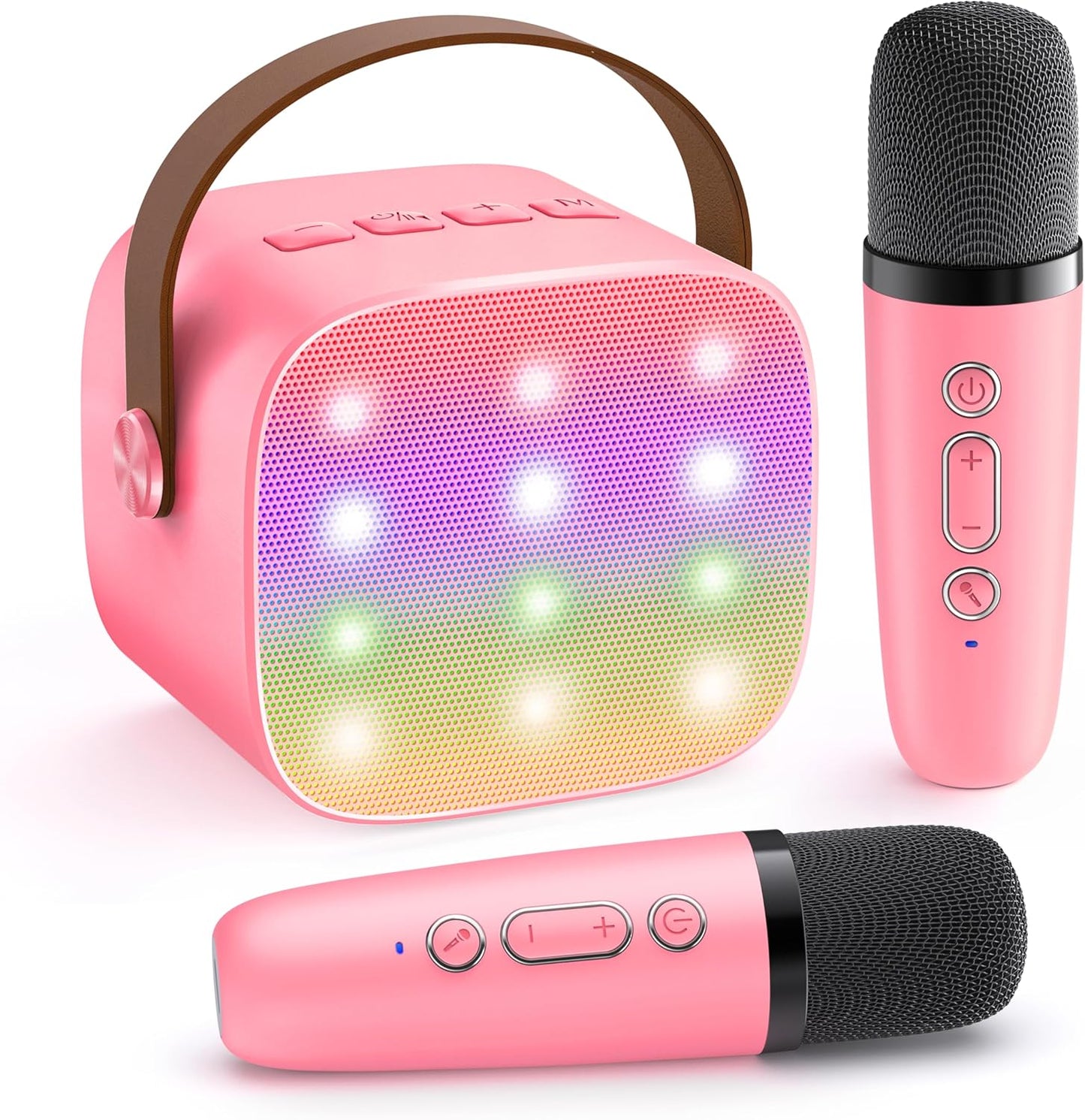 Avelena | Tragbare Mini Karaoke Maschine mit Bluetooth Lautsprecher & 2 Wireless Mikros – Veylo