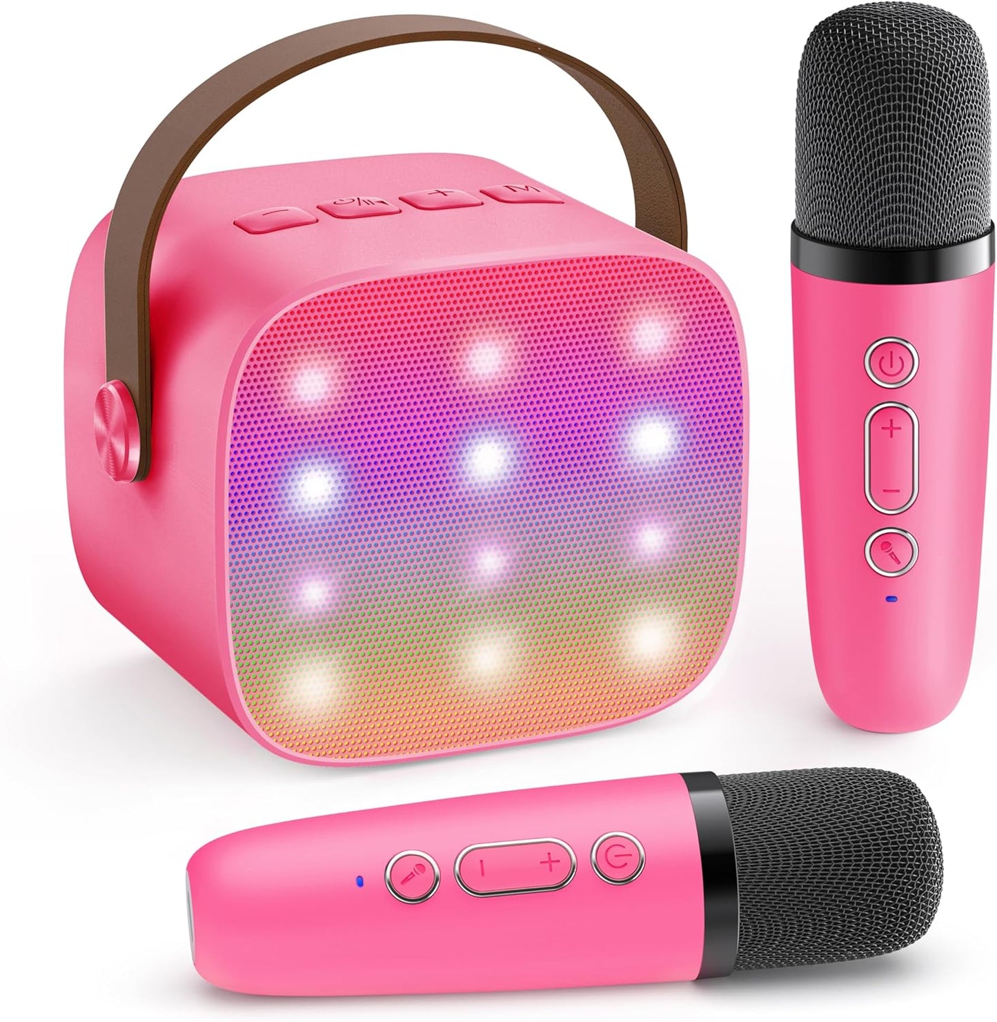 Avelena | Tragbare Mini Karaoke Maschine mit Bluetooth Lautsprecher & 2 Wireless Mikros – Veylo
