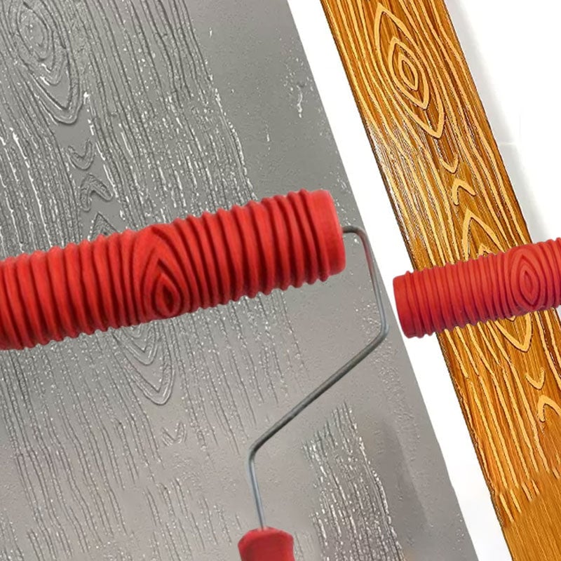 Avelena | Struktur-Prägemuster Farbroller | Wanddekoration | Gummiwalze mit Griff 29cm