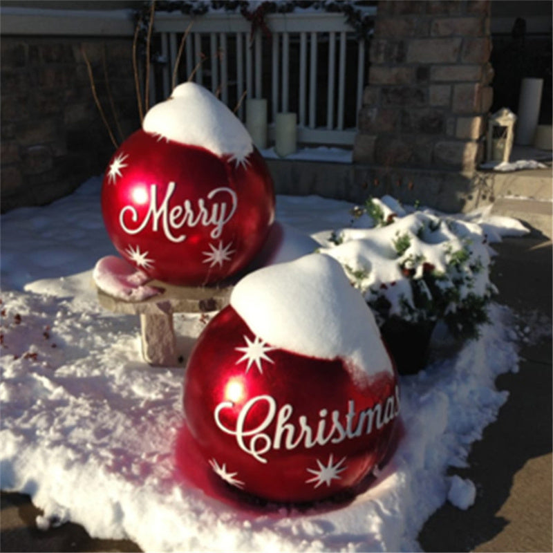 Avelena | Aufblasbare Weihnachtskugel Außendekoration 60cm – Wetterbeständige PVC Weihnachtsdekoration