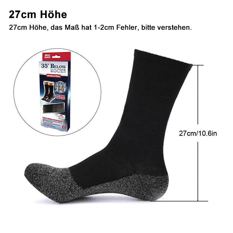 Avelena | Warme Socken 35 Grad konstante Temperatur Socken,Drei Paar schwarze Socken
