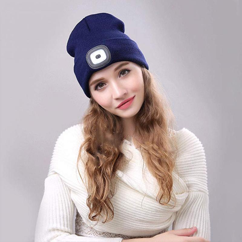 Avelena | Abziehbar LED Stirnlampe Beanie Mütze