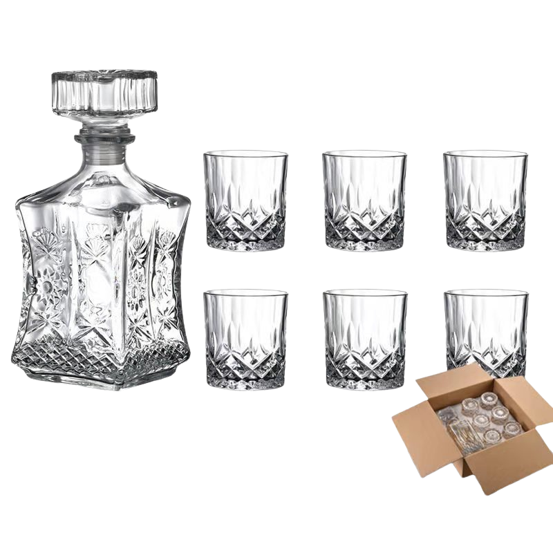 Avelena | RoyalPour - 7-teiliges Whiskey Dekanter Geschenkset