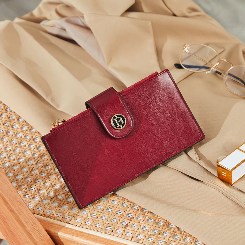 Avelena | Trendige Clutch mit Reißverschlusstaschen und Kartenfächern