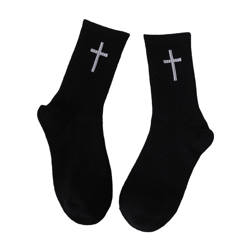Avelena | Schwarze und weiße Kreuzsocken