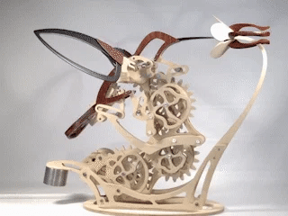 Avelena | 3D Holzmechanisches Kolibri