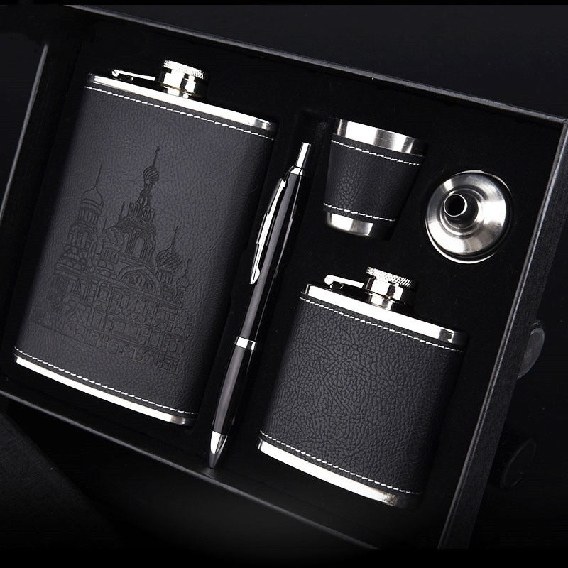 Avelena | 9oz Hochwertiges Edelstahl 304 Flachmann-Set Whiskey Wein Flasche Alkohol Getränkeflasche Reise Trinkgeschirr Für Geschenke