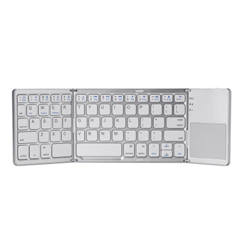 Avelena | Taschenformat Tri-Folded Wiederaufladbare Bluetooth3.0 Tastatur mit Sensitivem Touchpad Maus, für Tablets, Smartphones, Laptops, PC und mehr