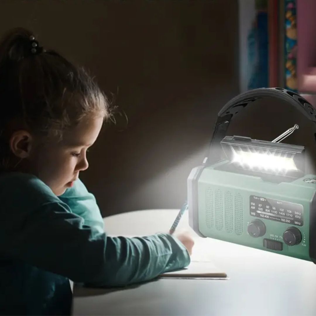 Avelena | Solar-notfallradio Mit Powerbank – Kurbelradio Mit Led-taschenlampe Für Camping & Outdoor