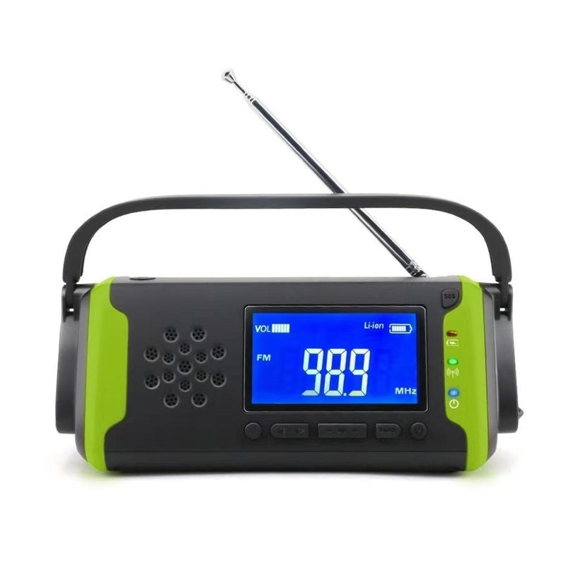 Avelena | Wiederaufladbares Handkurbel-Notradio, mit LED-Taschenlampe, SOS-Alarm, 4000mAh Powerbank, für Wandern, Camping