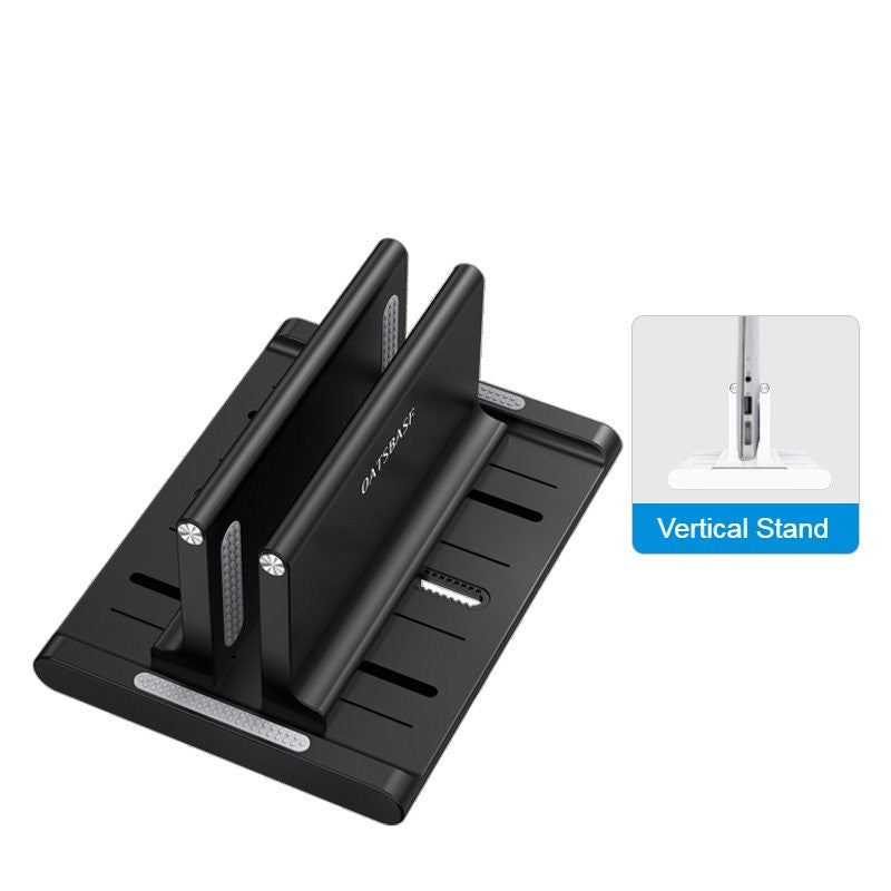 Avelena | Vertikaler Laptopständer, mit zusätzlichem Handy-/Tablet-Halter, für Zuhause & Büro