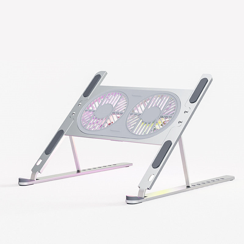 Avelena | Tragbarer Ergonomischer Laptop-Kühlerständer mit verstellbarer Höhe und leisen LED-Lüftern