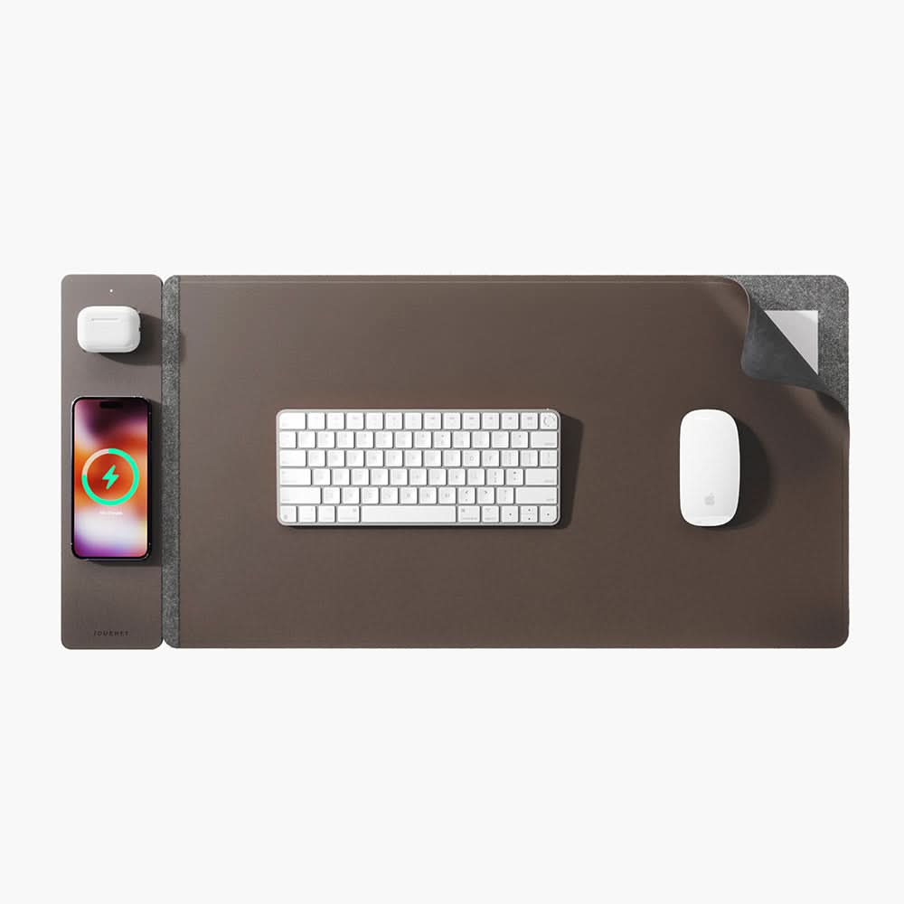 Avelena | Wireless Charging Desk Mat – Wendbares veganes Leder