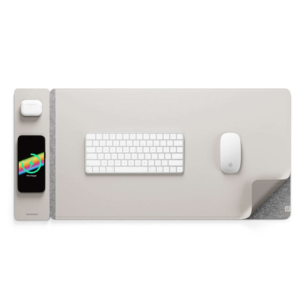 Avelena | Wireless Charging Desk Mat – Wendbares veganes Leder