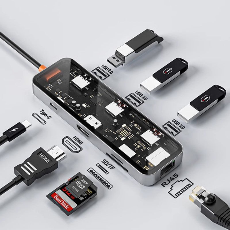 Avelena | Acht-in-Eins Multi-Interface Transparent Erweiterungsdock