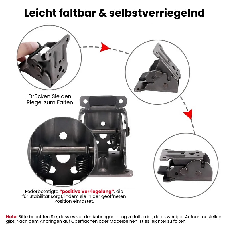 Avelena | Selbstverriegelnde 90° Klappscharniere