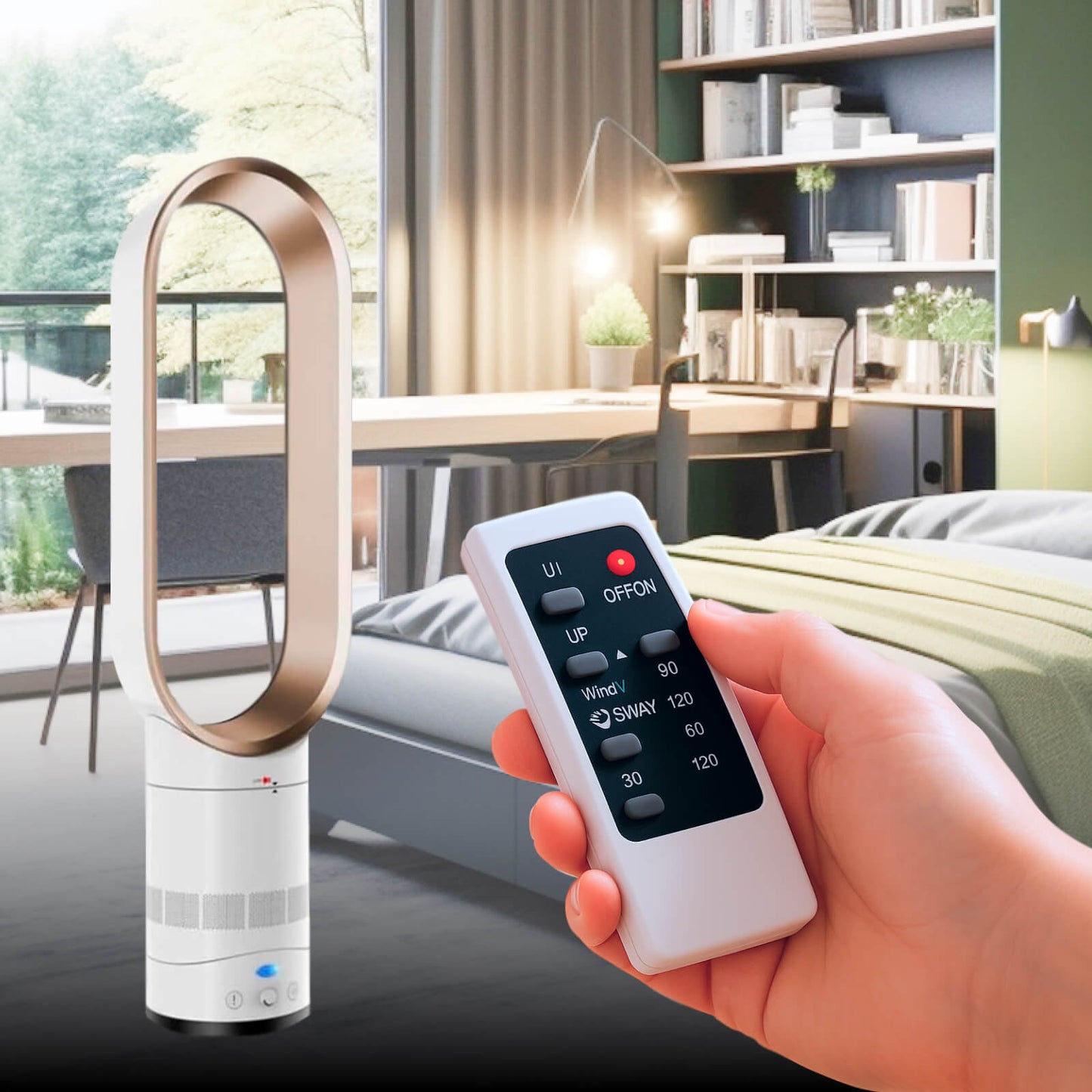 Avelena | AirSphere | blattfreier Ventilator – Stille Kühlung für den ganzen Raum