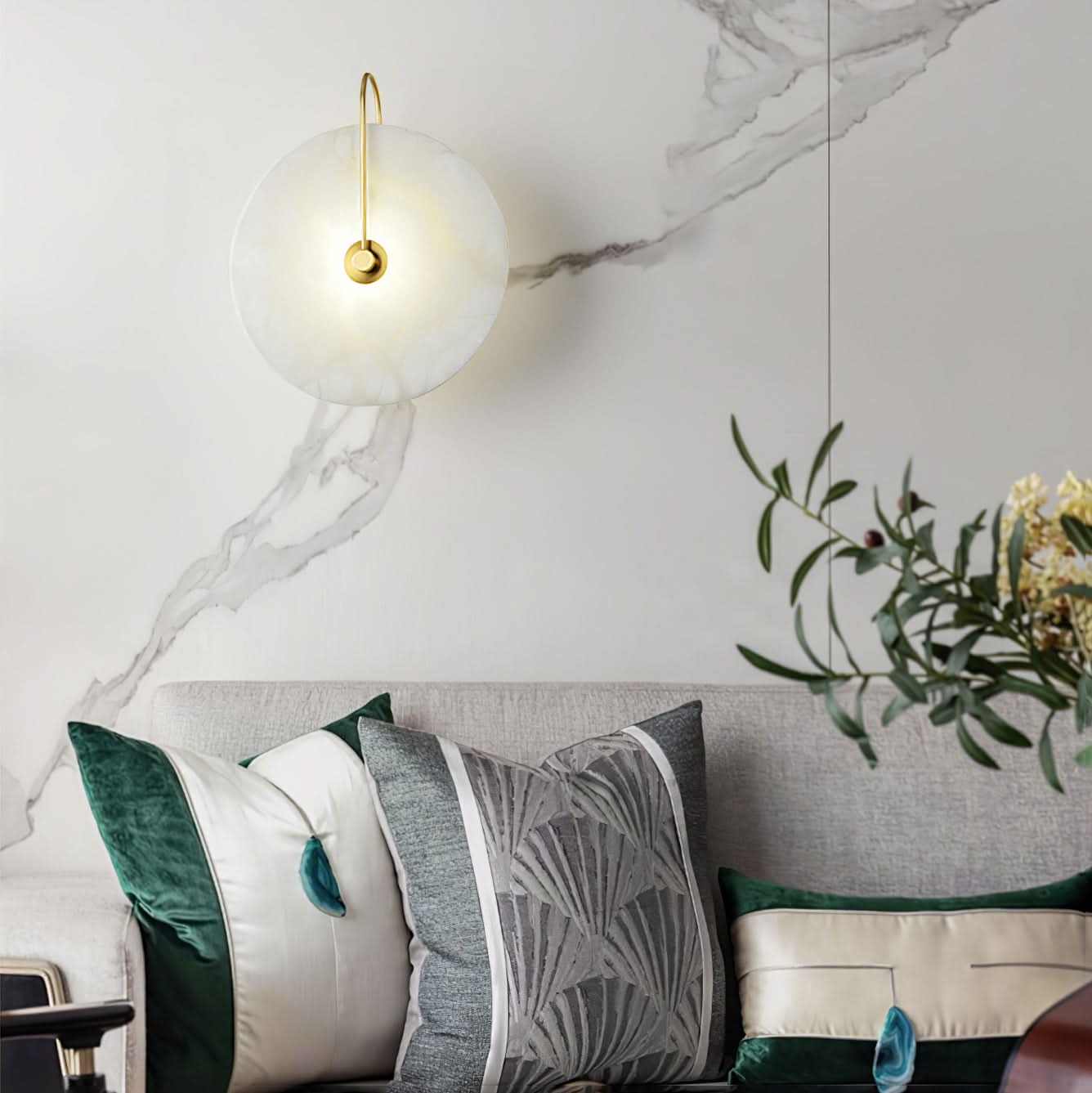 Avelena | Alabaster LED Wandleuchte – Modernes Ambientebeleuchtung
