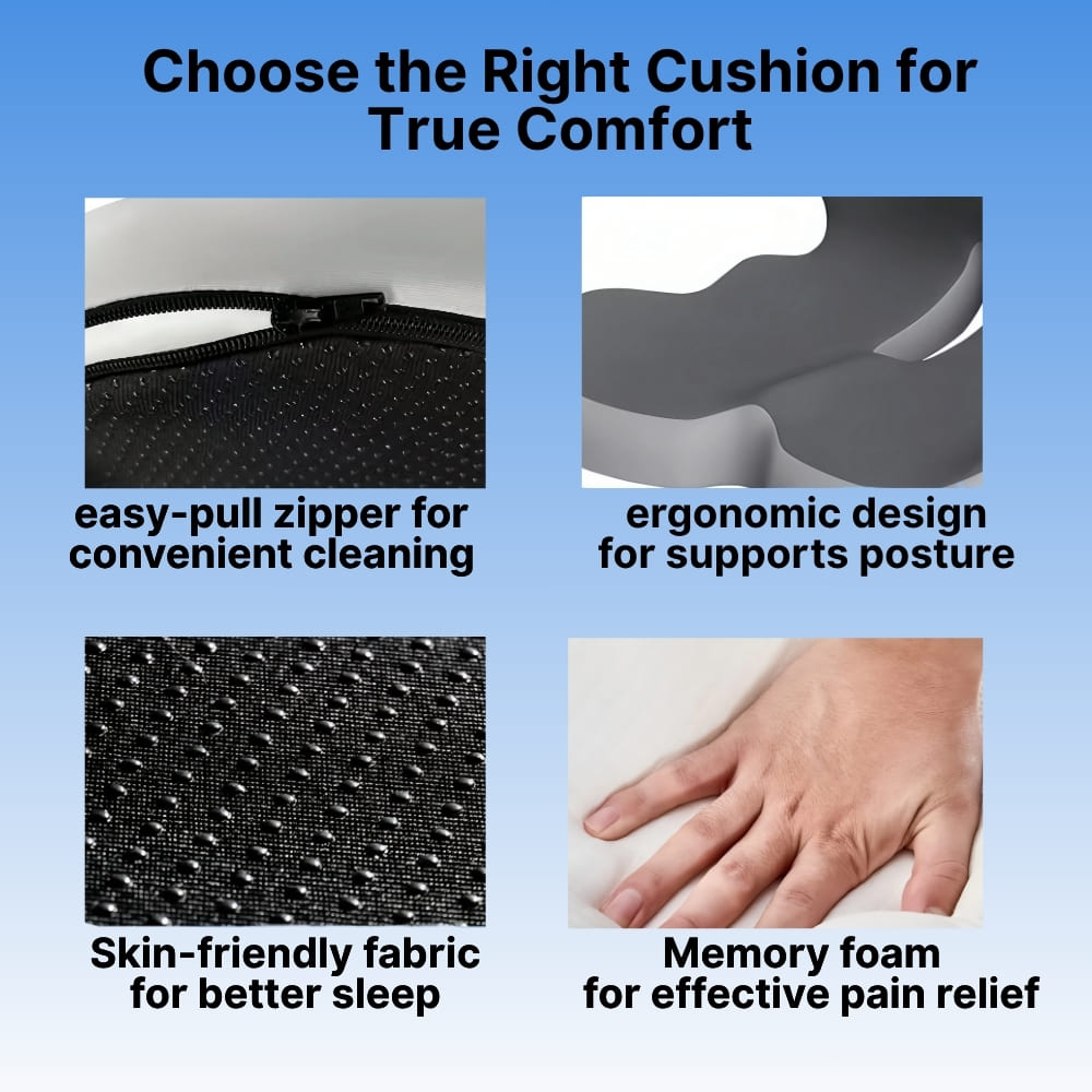 Avelena | All-in-One Orthopedic Memory Foam Seat Cushion - Cushion for Seat and Back for Pain Relief and Comfort