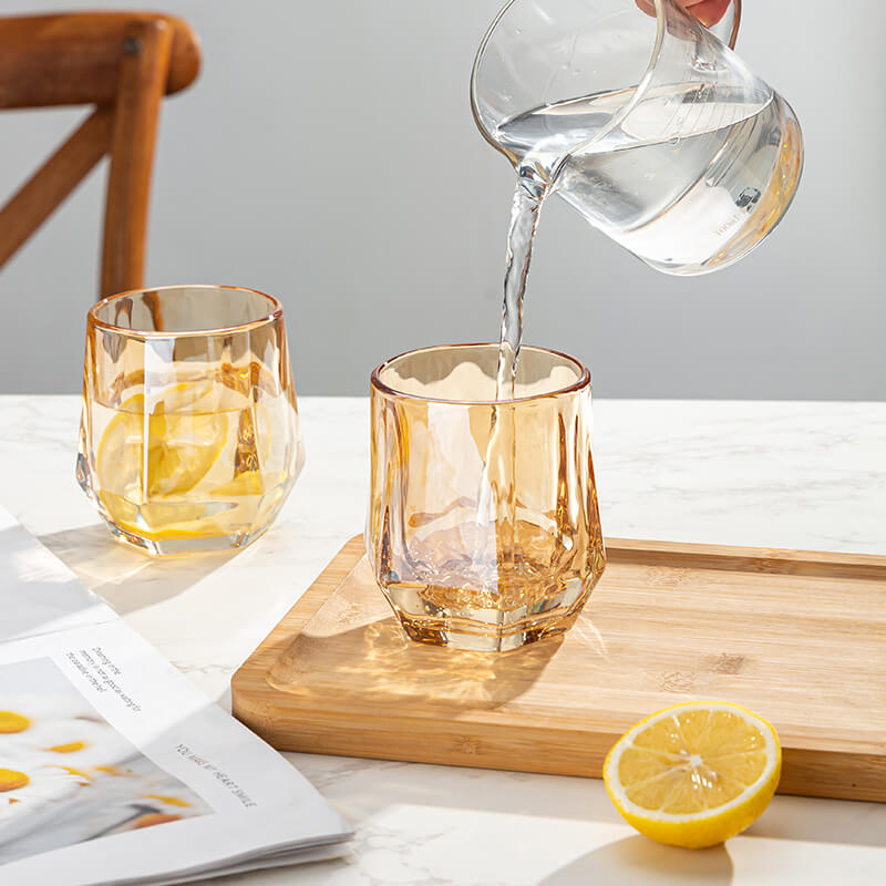 Avelena | Amber hexagonales Glasbecher